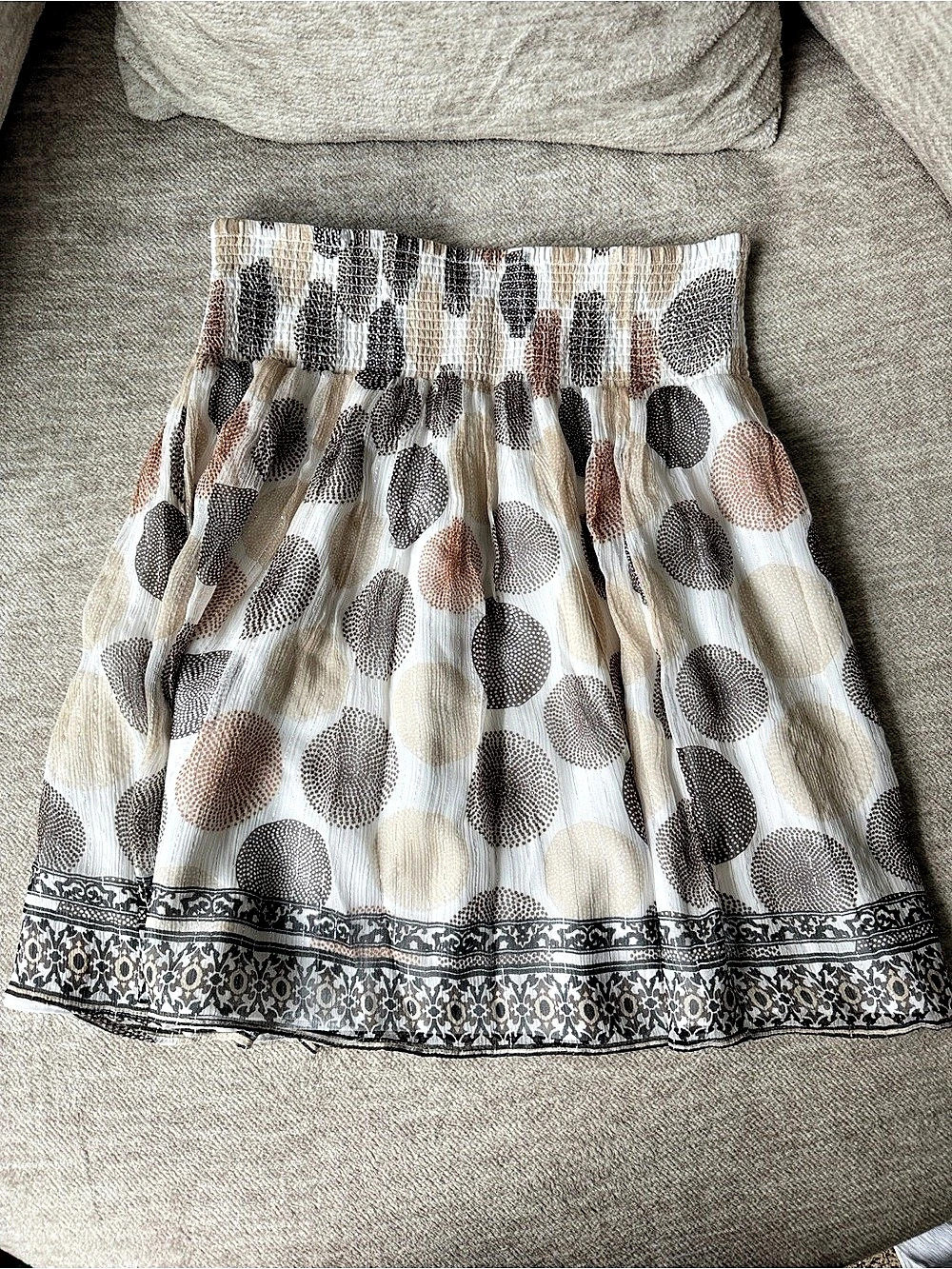 White House Black Market Polka Dot Silk Mini Skirt Size Small